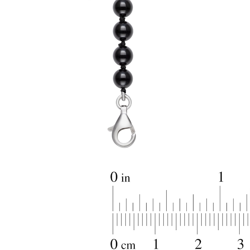 Onyx Graduating Strand Necklace with Sterling Silver Clasp