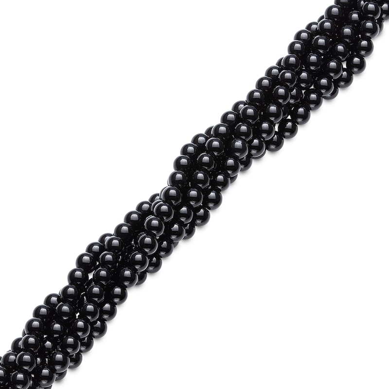 Onyx Bead Multi-Strand Bracelet with Sterling Silver Clasp - 8.0"|Peoples Jewellers