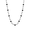 Alternating Onyx Bead Station Necklace in Sterling Silver - 36"