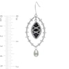 Thumbnail Image 1 of Marquise Onyx and Freshwater Cultured Pearl Wire Drop Earrings in Sterling Silver