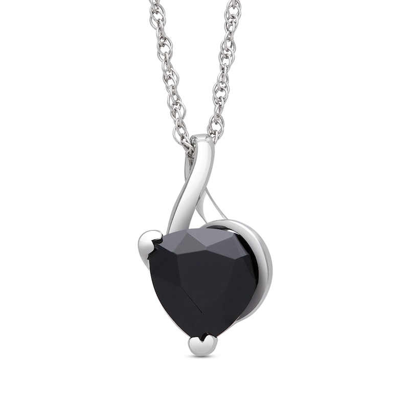 8.0mm Faceted Trillion-Cut Onyx Pendant in Sterling Silver|Peoples Jewellers