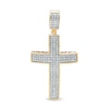 Thumbnail Image 0 of Men's 0.50 CT. T.W. Diamond Triple Row Bold Cross Necklace Charm in 10K Gold
