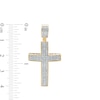 Thumbnail Image 1 of Men's 0.50 CT. T.W. Diamond Triple Row Bold Cross Necklace Charm in 10K Gold