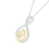 Thumbnail Image 1 of 0.116 CT. T.W. Diamond Infinity Loop Motherly Love Pendant in Sterling Silver and 10K Gold
