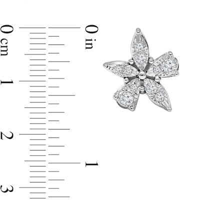 0.08 CT. T.W. Diamond Flower Stud Earrings in 14K White Gold