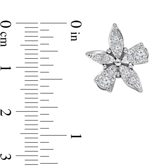 0.08 CT. T.W. Diamond Flower Stud Earrings in 14K White Gold