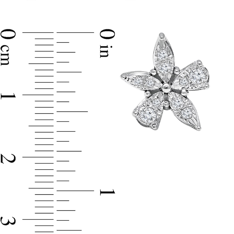 0.08 CT. T.W. Diamond Flower Stud Earrings in 14K White Gold|Peoples Jewellers