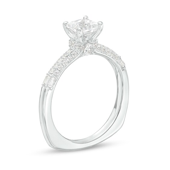 Kleinfeld® 1.115 CT. T.W. Princess-Cut Diamond Solitaire Triple Row Engagement Ring in 14K White Gold (I/I1)