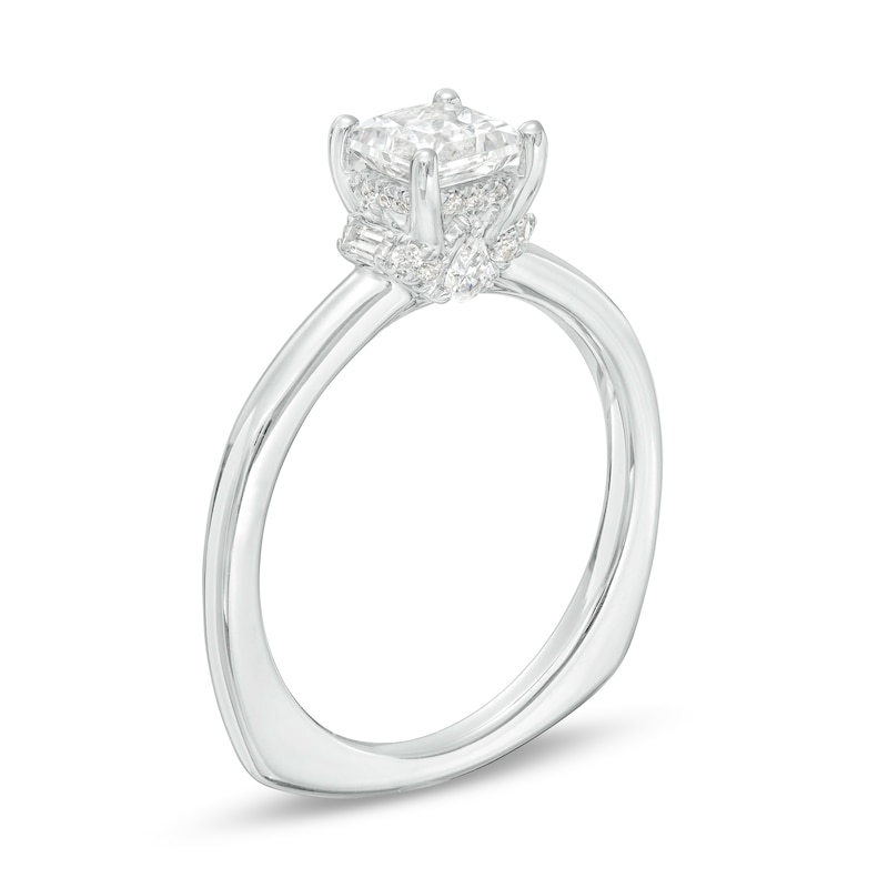 Kleinfeld® 1.18 CT. T.W. Princess-Cut Diamond Collar Solitaire Engagement Ring in 14K White Gold (I/I1)