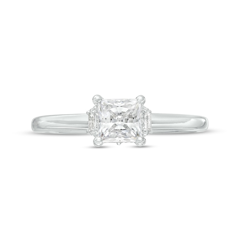 Kleinfeld® 1.18 CT. T.W. Princess-Cut Diamond Collar Solitaire Engagement Ring in 14K White Gold (I/I1)