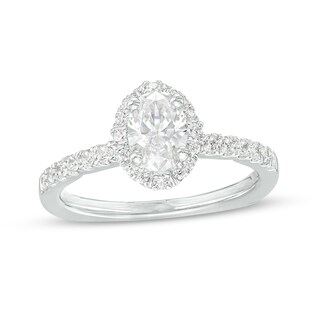 Kleinfeld® 1.115 CT. T.W. Oval Diamond Frame Engagement Ring in 14K White Gold (I/I1)