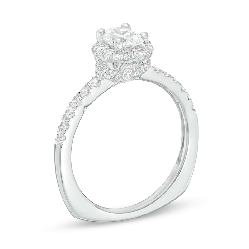Kleinfeld® 1.115 CT. T.W. Oval Diamond Frame Engagement Ring in 14K White Gold (I/I1)|Peoples Jewellers
