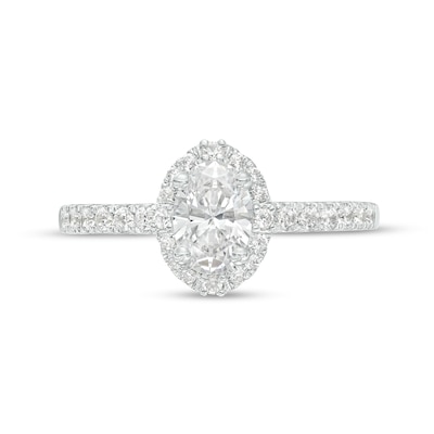 Kleinfeld® 1.115 CT. T.W. Oval Diamond Frame Engagement Ring in 14K White Gold (I/I1)