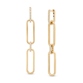 The Kindred Links from Vera Wang Love Collection 0.23 CT. T.W. Diamond Paper Clip Link Drop Earrings in 10K Gold