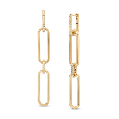 The Kindred Links from Vera Wang Love Collection 0.23 CT. T.W. Diamond Paper Clip Link Drop Earrings in 10K Gold