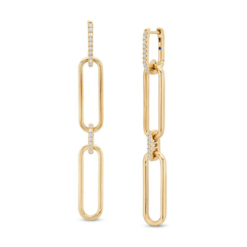 The Kindred Links from Vera Wang Love Collection 0.23 CT. T.W. Diamond Paper Clip Link Drop Earrings in 10K Gold|Peoples Jewellers