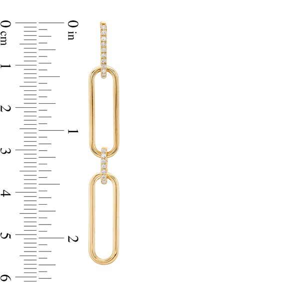 The Kindred Links from Vera Wang Love Collection 0.23 CT. T.W. Diamond Paper Clip Link Drop Earrings in 10K Gold