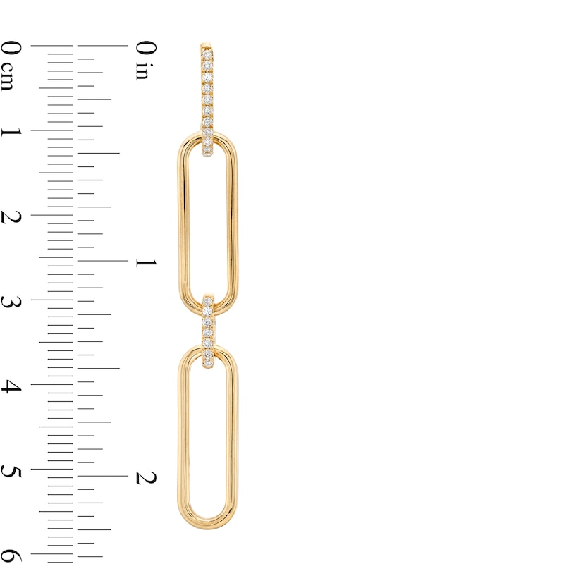 The Kindred Links from Vera Wang Love Collection 0.23 CT. T.W. Diamond Paper Clip Link Drop Earrings in 10K Gold|Peoples Jewellers