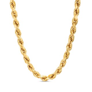 5.0mm Glitter Rope Chain Necklace in Hollow 14K Gold - 20"