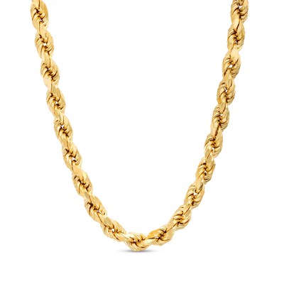 5.0mm Glitter Rope Chain Necklace in Hollow 14K Gold - 20"