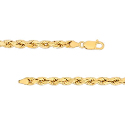 5.0mm Glitter Rope Chain Necklace in Hollow 14K Gold - 20"