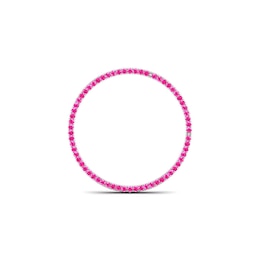 Moments of Love Pink Sapphire Large Circle Charm in 10K White Gold