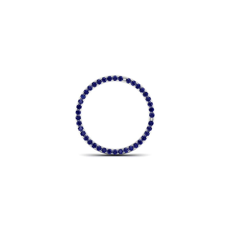 Main Image 1 of Moments of Love Blue Sapphire Small Circle Charm in 10K White Gold