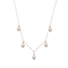 Thumbnail Image 0 of 6.0-7.0mm Oval Freshwater Cultured Pearl Dangle and 14K Rose Gold Bead Necklace
