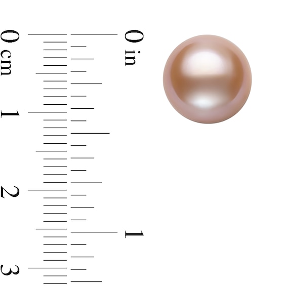 11.0-12.0mm Pink Freshwater Cultured Pearl Stud Earrings in 14K Gold