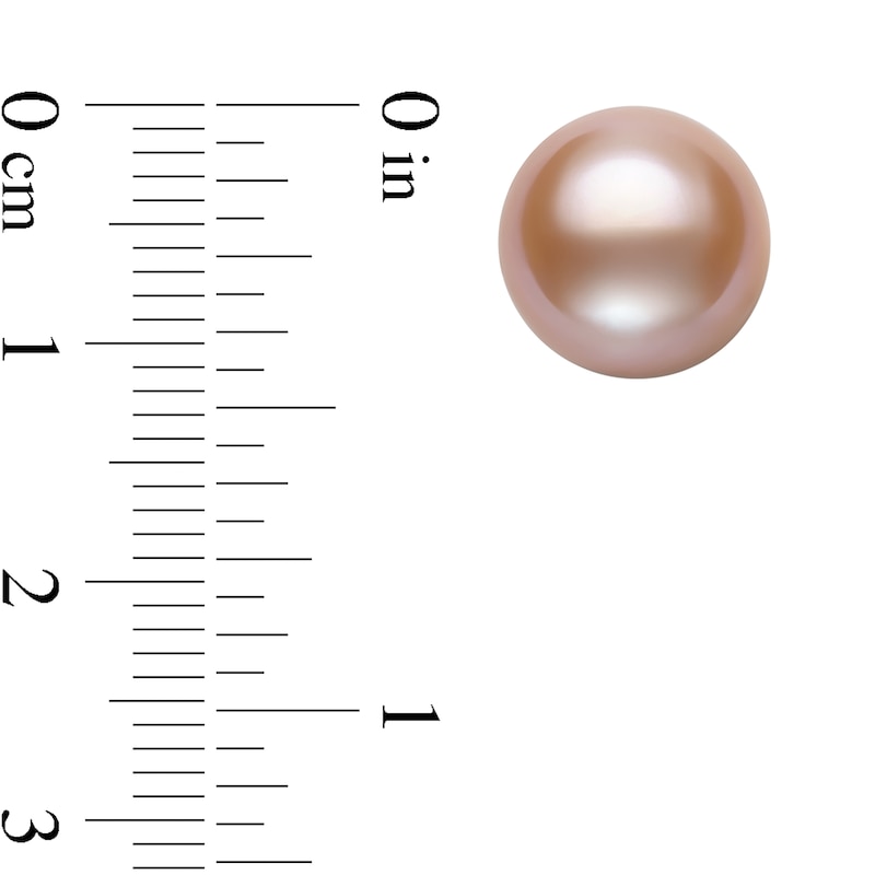 11.0-12.0mm Pink Freshwater Cultured Pearl Stud Earrings in 14K Gold|Peoples Jewellers