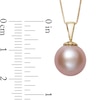 Thumbnail Image 1 of 11.0-12.0mm Pink Freshwater Cultured Pearl Pendant in 14K Gold