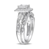 0.20 CT. T.W. Diamond Square Frame Twist Vintage-Style Bridal Set in Sterling Silver