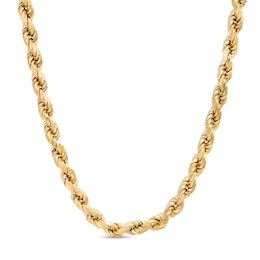 4.0mm Glitter Rope Chain Necklace in Hollow 14K Gold - 18&quot;