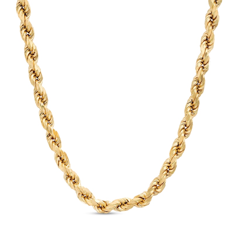 4.0mm Glitter Rope Chain Necklace in Hollow 14K Gold - 18"|Peoples Jewellers