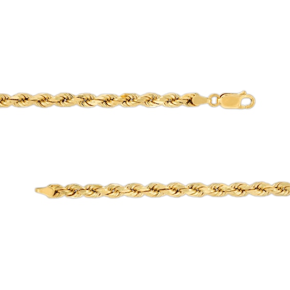 4.0mm Glitter Rope Chain Necklace in Hollow 14K Gold - 18"