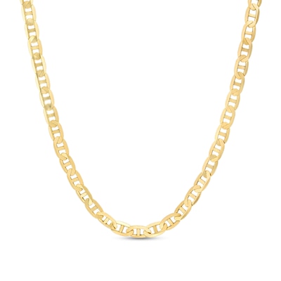 3.4mm Mariner Chain Necklace in Solid 10K Gold - 20"