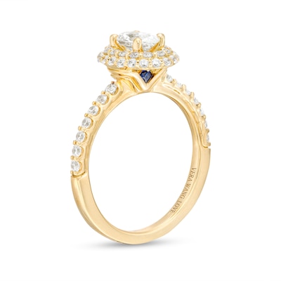 Vera Wang Love Collection 0.95 CT. T.W. Oval Diamond Double Frame Engagement Ring in 14K Gold