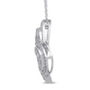 0.50 CT. T.W. Diamond Double Row Tilted Heart Pendant in 10K White Gold