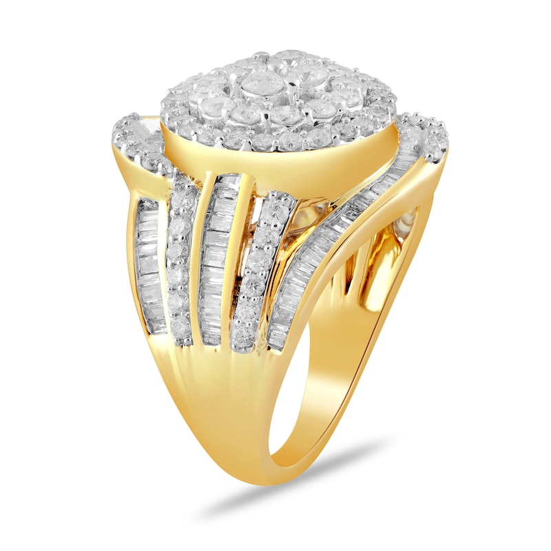 1.99 CT. T.W. Multi-Diamond Double Frame Bypass Ring in 10K Gold