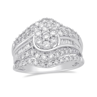 1.49 CT. T.W. Multi-Diamond Multi-Row Ring in 10K White Gold