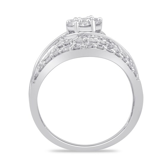 1.49 CT. T.W. Multi-Diamond Multi-Row Ring in 10K White Gold