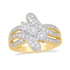 Thumbnail Image 0 of 0.50 CT. T.W. Diamond Triple Row Bypass Ring in 10K Gold