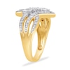 0.50 CT. T.W. Diamond Triple Row Bypass Ring in 10K Gold