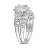 0.29 CT. T.W. Diamond Cushion Frame Vintage-Style Loop Shank Bridal Set in Sterling Silver