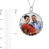 Medium Engravable Photo Diamond-Cut Edge Medallion Pendant in Sterling Silver (1 Image and 3 Lines)