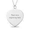 Engravable Photo Diamond-Cut Edge Heart Pendant in Sterling Silver (1 Image and 3 Lines)