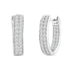 Thumbnail Image 0 of 2.03 CT. T.W. Diamond Double Row Inside-Out Hoop Earrings in 14K White Gold