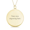 Medium Engravable Photo Diamond-Cut Edge Medallion Pendant in 10K White, Yellow, or Rose Gold (1 Image and 3 Lines)