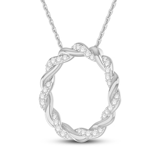 Circle of Gratitude® Collection 0.23 CT. T.W. Diamond and Polished Twist Necklace in 10K Gold – 19