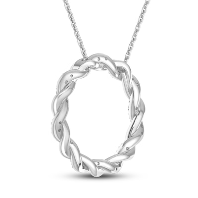 Circle of Gratitude® Collection 0.23 CT. T.W. Diamond and Polished Twist Necklace in 10K Gold – 19